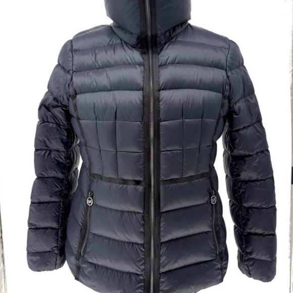 Michael Kors Packable Lightweight Down Fill Puffer Jacket Navy Size L - Picture 10 of 10